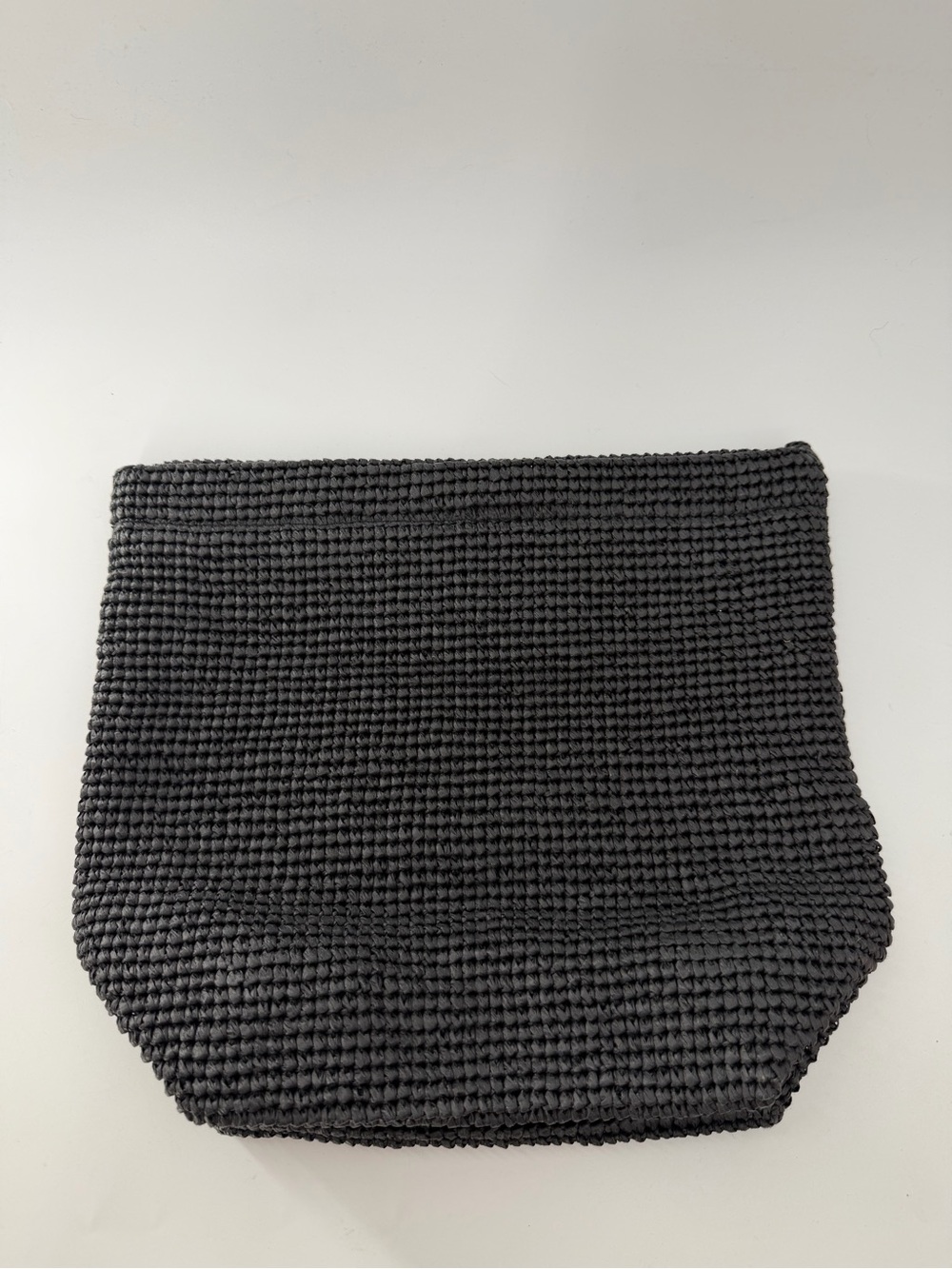 Cos Folded Clutch Straw Bag In Black